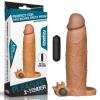 7.5 CM Dolgulu Gerçekçi Melez Doku Titreşimli Kalın Penis Kılıfı - Pleasure X-Tender