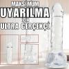MYST COLOR Dildo Realistik Jel Dokuda Ultra Yumuşak Şeffaf Yapay Penis 22 CM