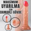 UNIQUE Realistik Dokuda Mini Dildo Vantuzlu Gerçekçi Yapay Penis 14 CM